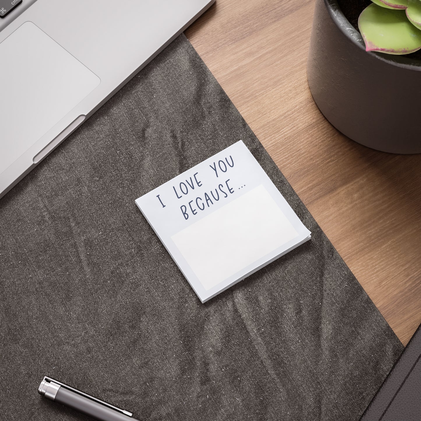 "I Love You Because" Blue Post-it® Notes