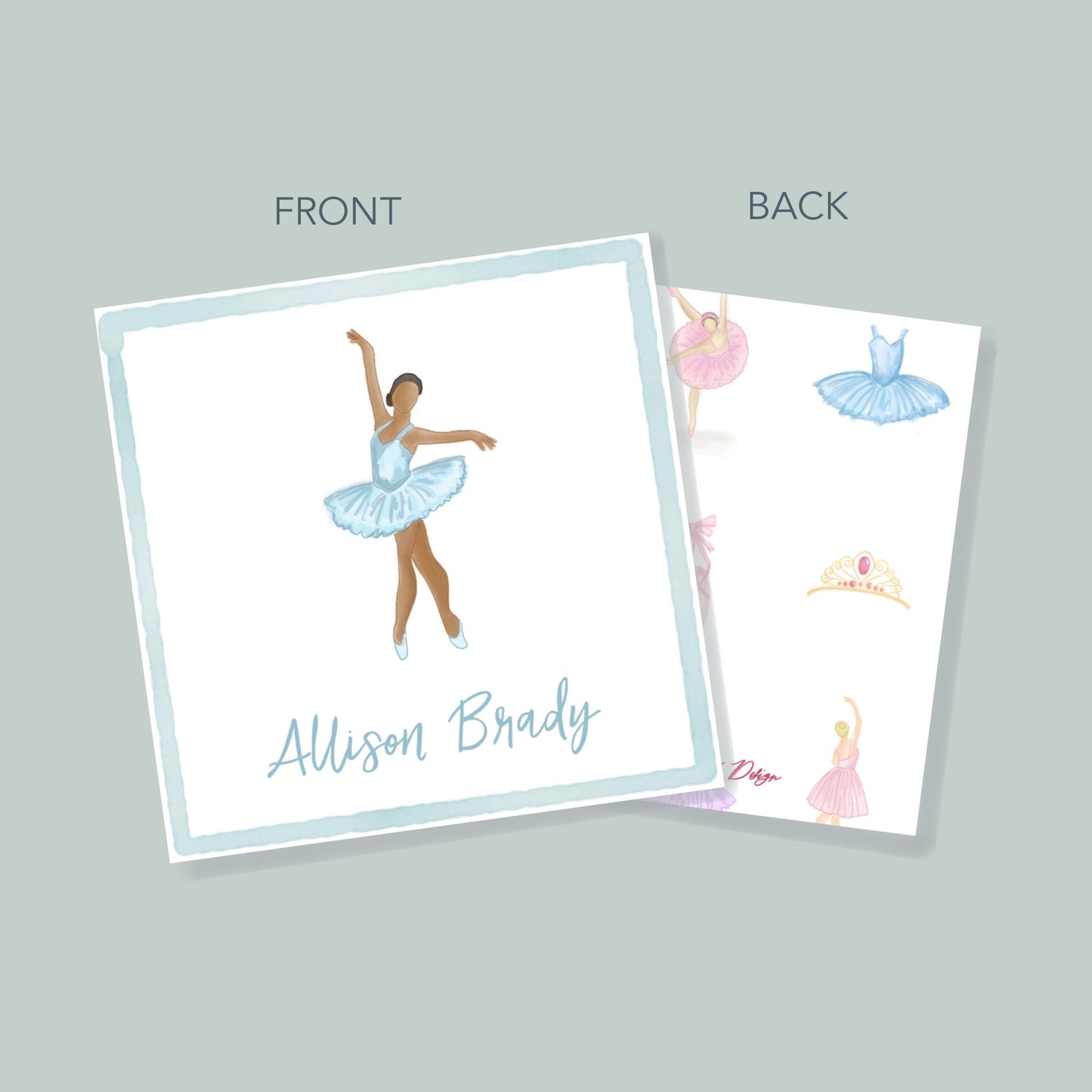 Blue Ballerina Gift Tag
