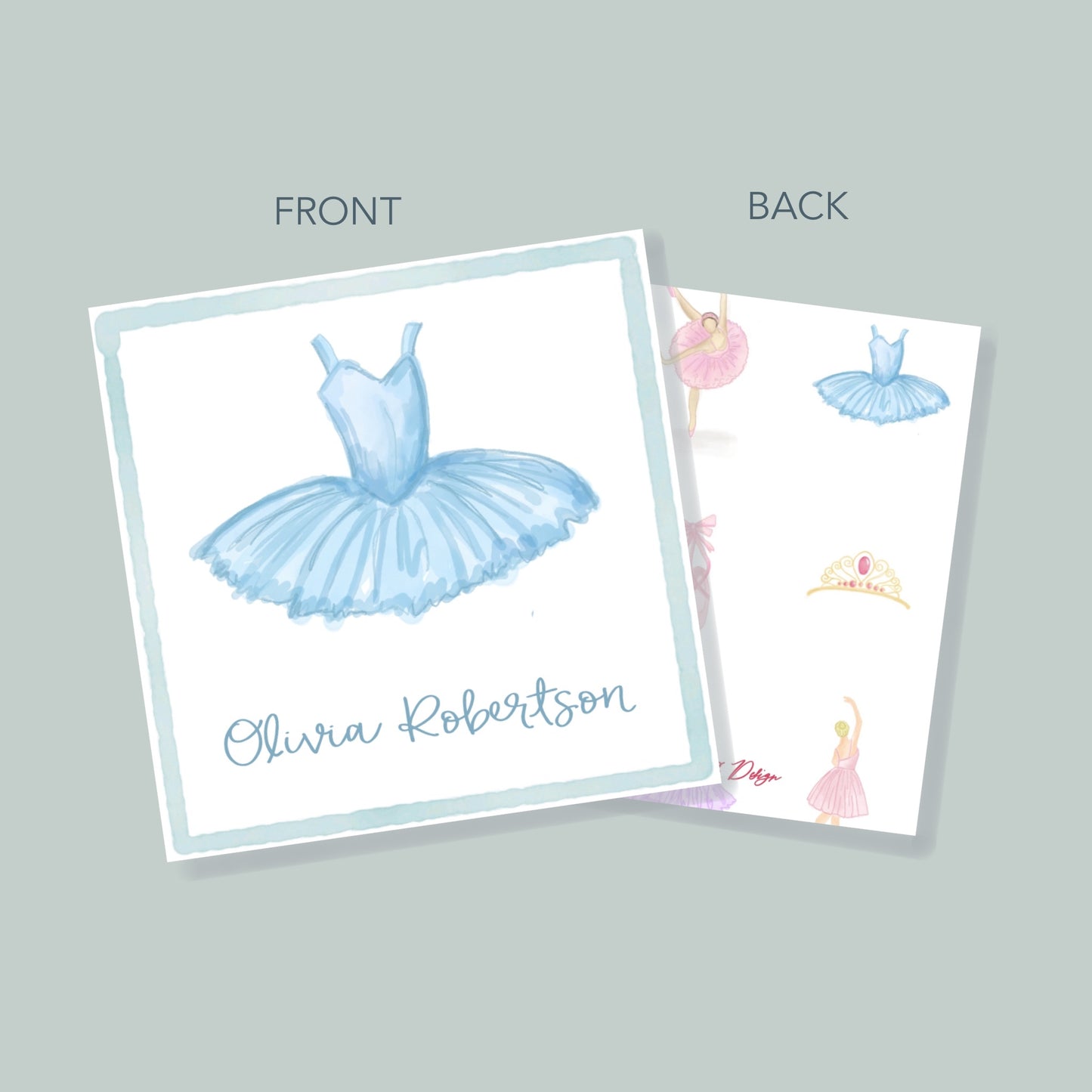 Blue TuTu Gift Tag