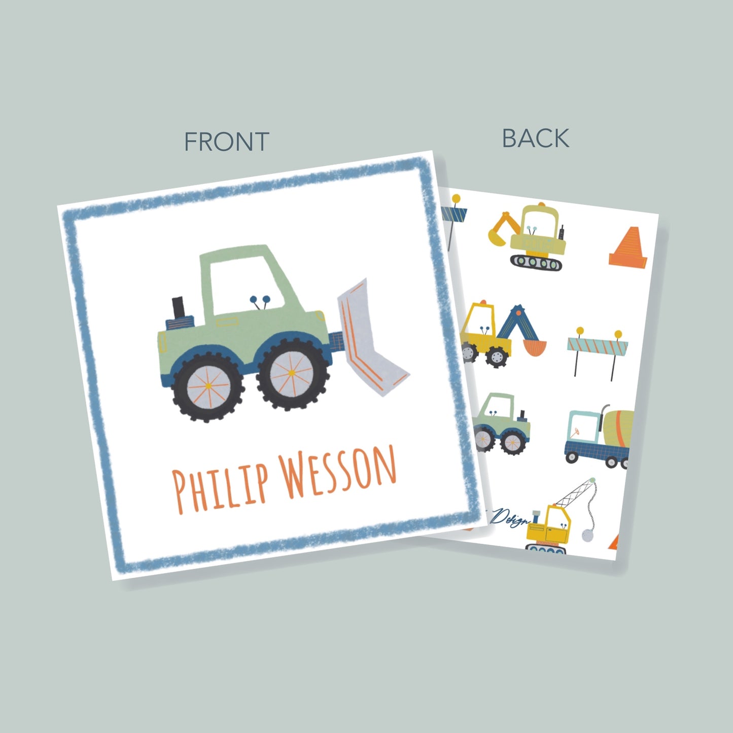 Bulldozer Gift Tag