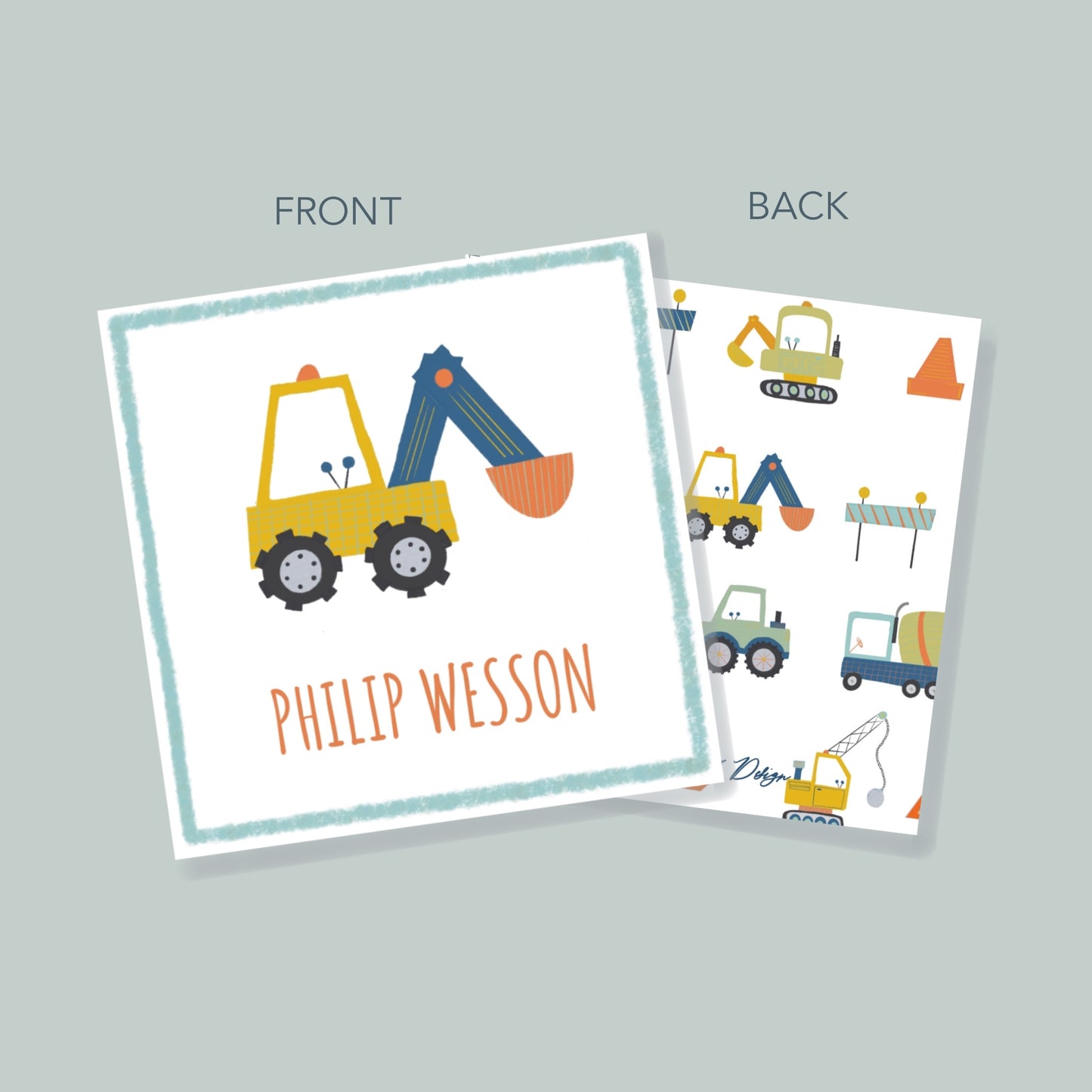 Excavator Gift Tag