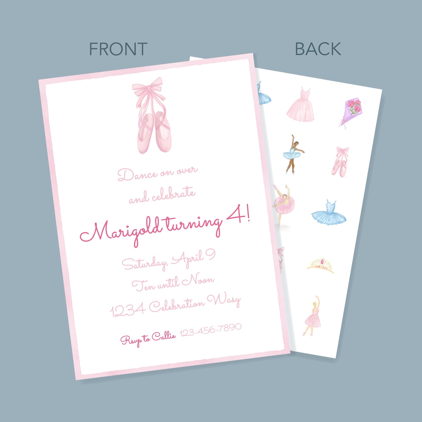 Ballet Slippers Invitation Set