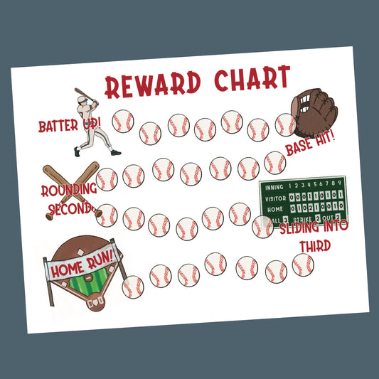 Baseball Raffle Chart Kids Reward Charts and Chore Charts โ Callie Wesson Art and Design