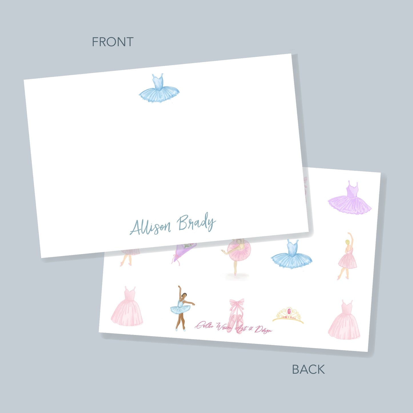 Blue TuTu Invitation Set