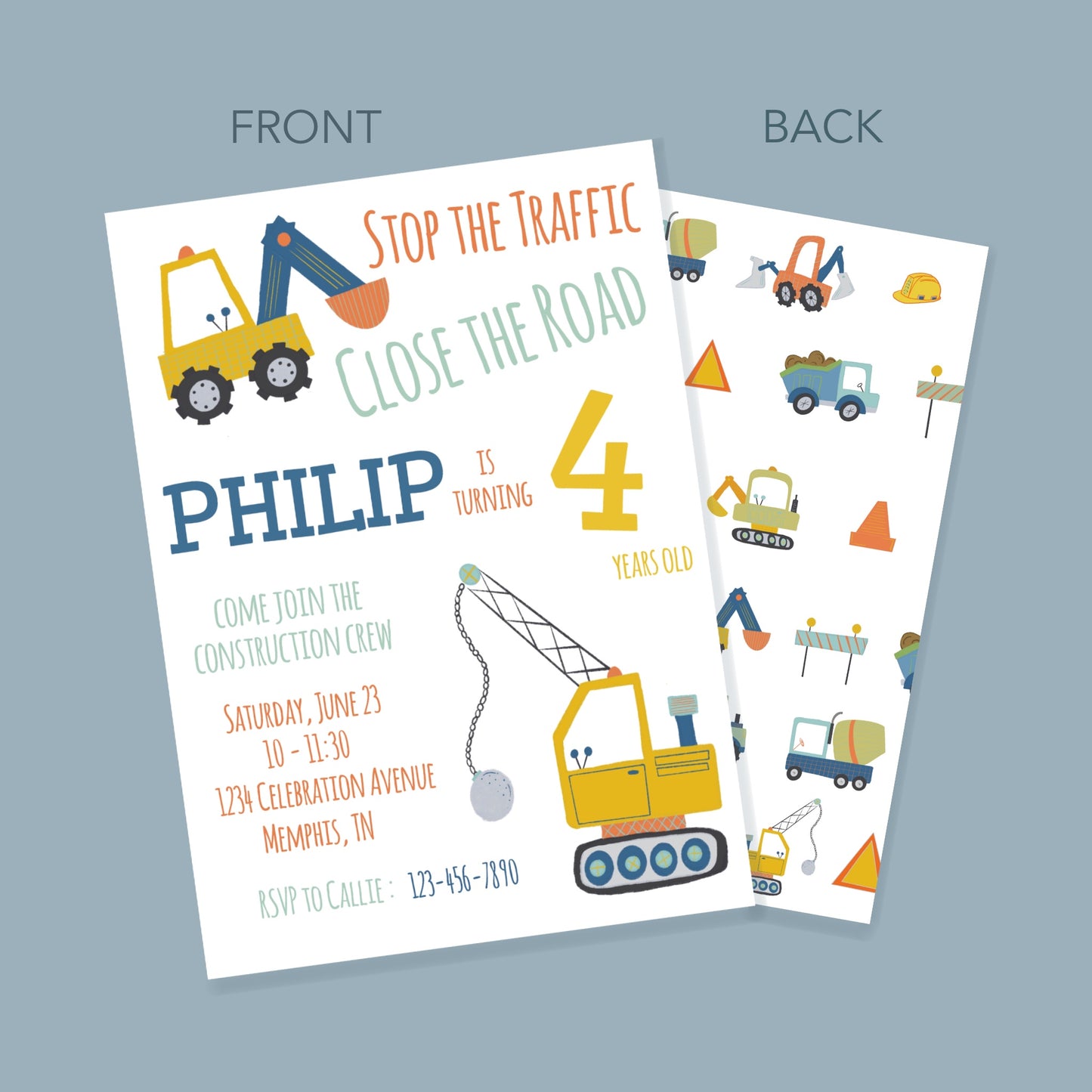 Construction Invitation Set