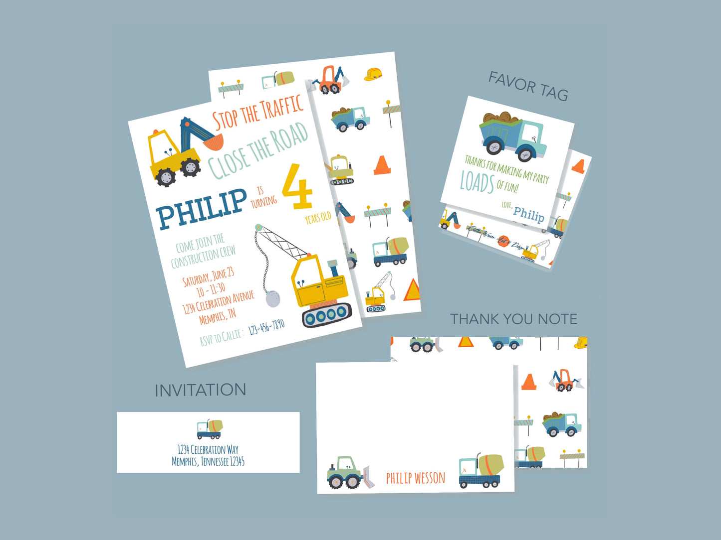 Construction Invitation Set