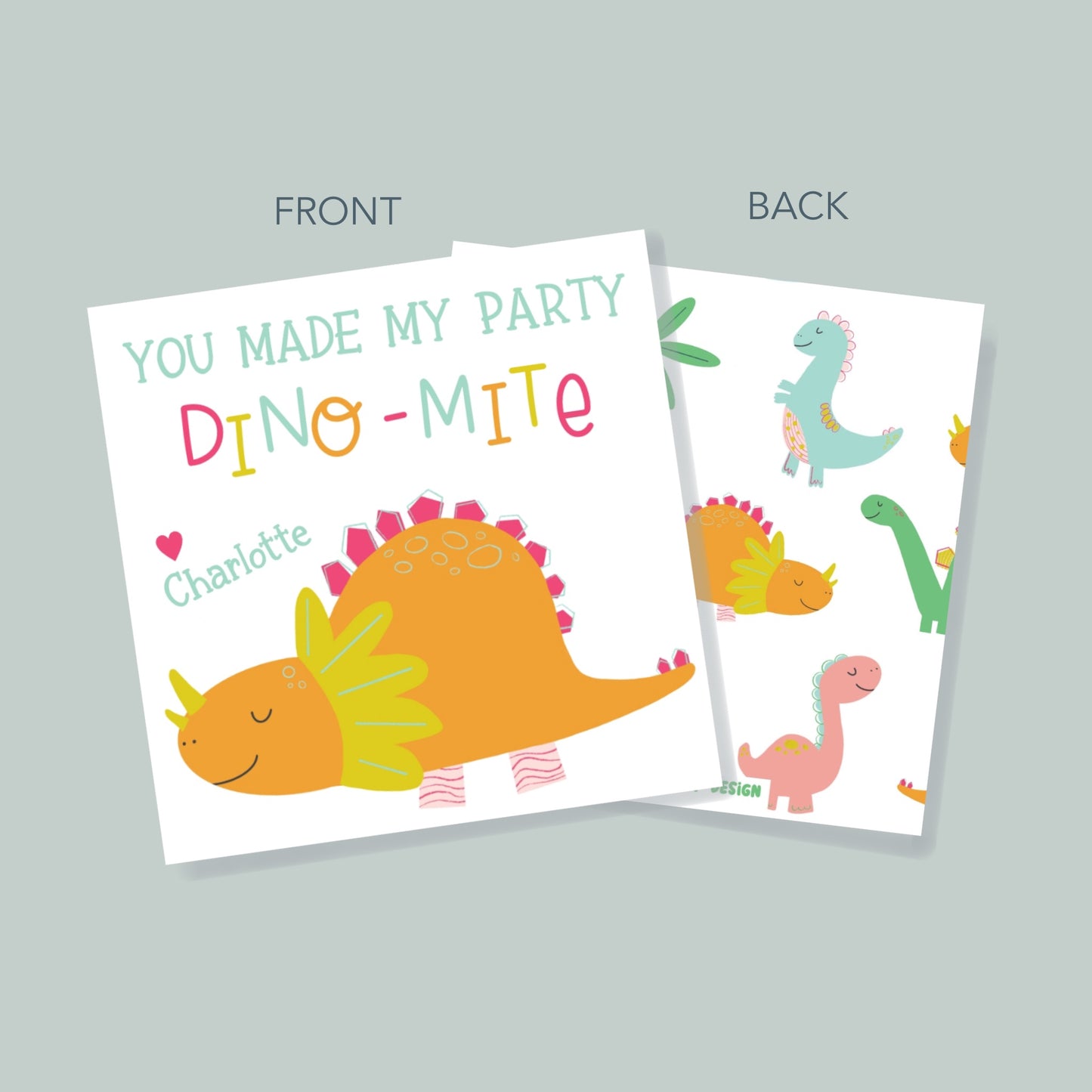 Baby Blue T-Rex Invitation Set