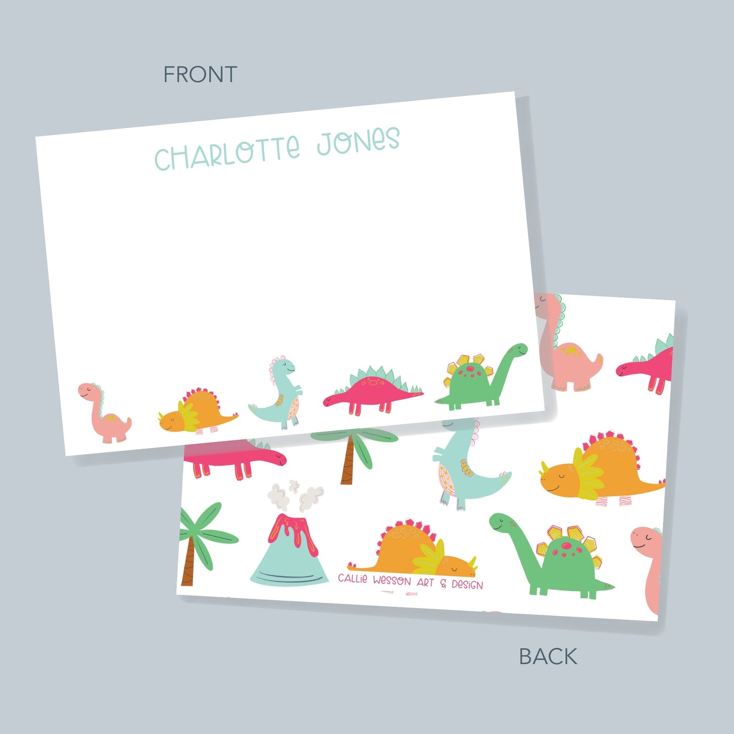 Girl Dinosaur Invitation Set