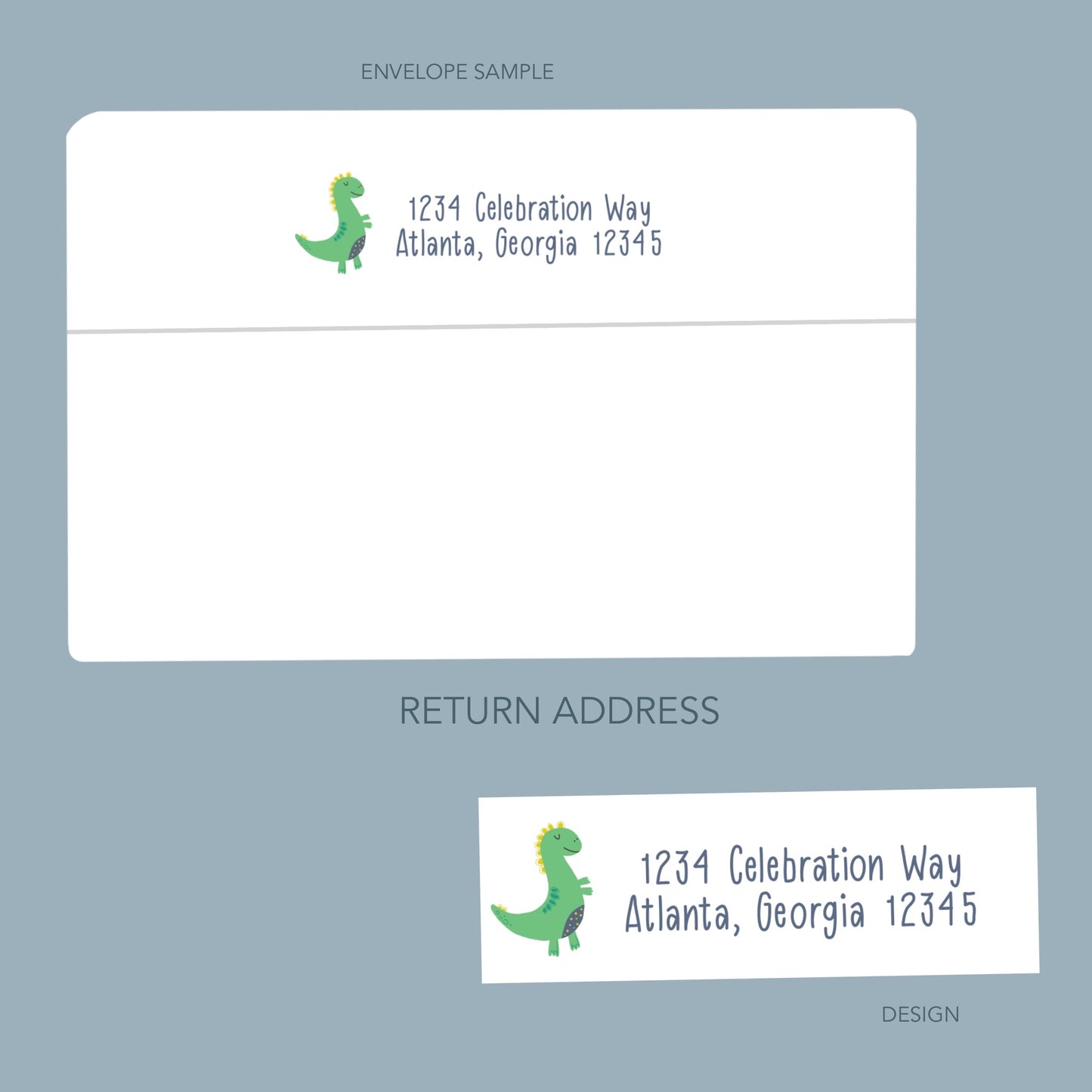 Green Three-Rex Invitation Set