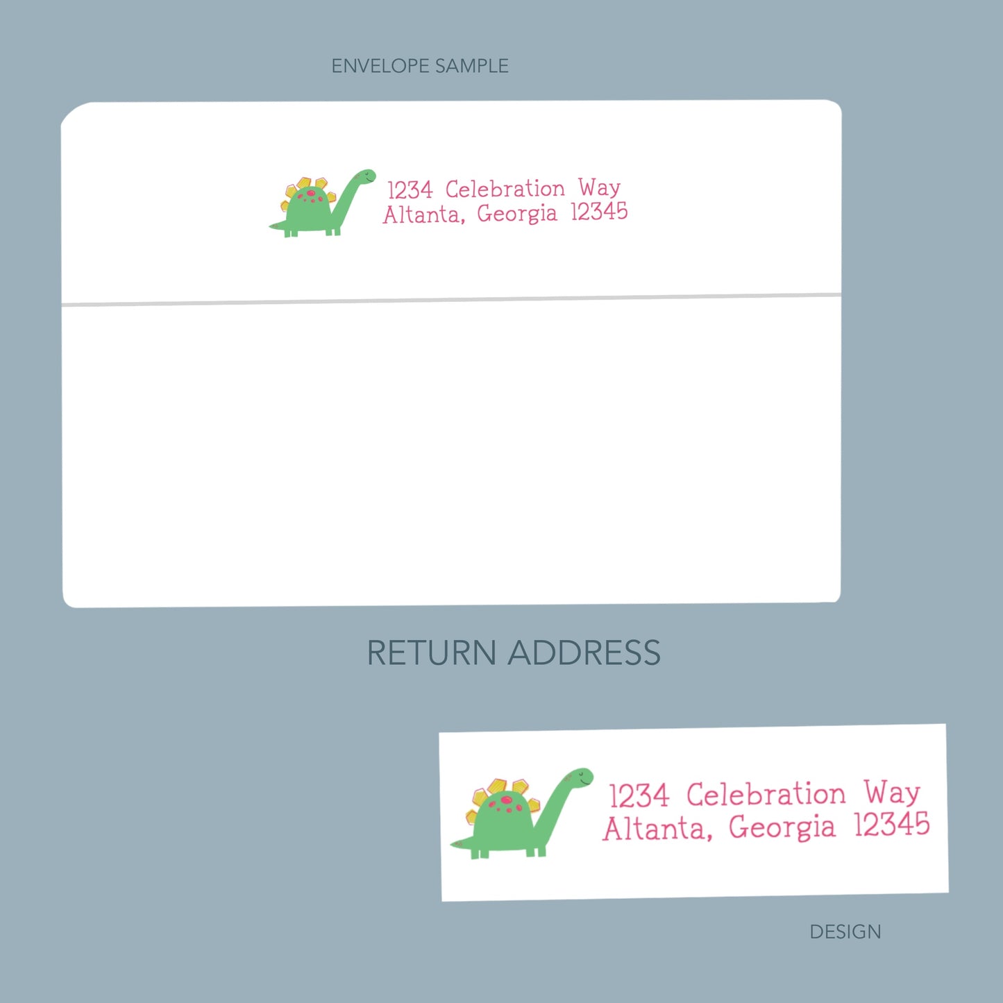 Baby Blue T-Rex Invitation Set