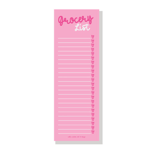 Grocery List 100 Sheet Notepad - Barbie Pink