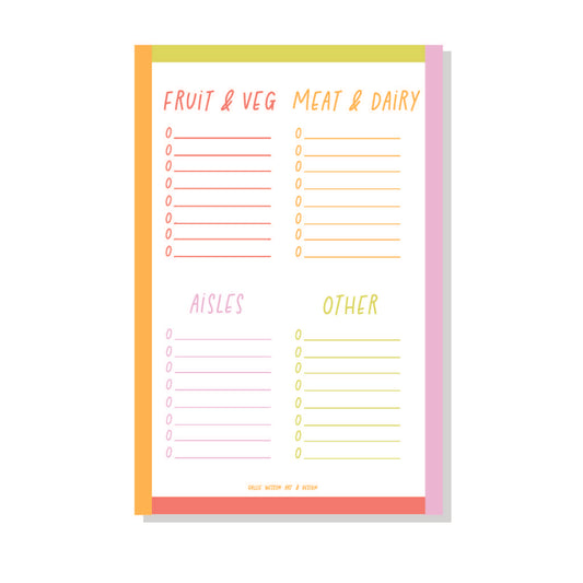 Grocery List Quadrant Notepad