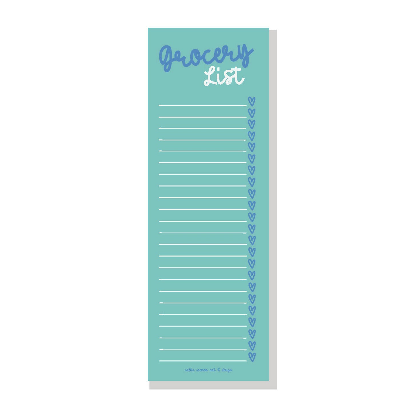 Grocery List 100 Sheet Notepad- Sea Blue