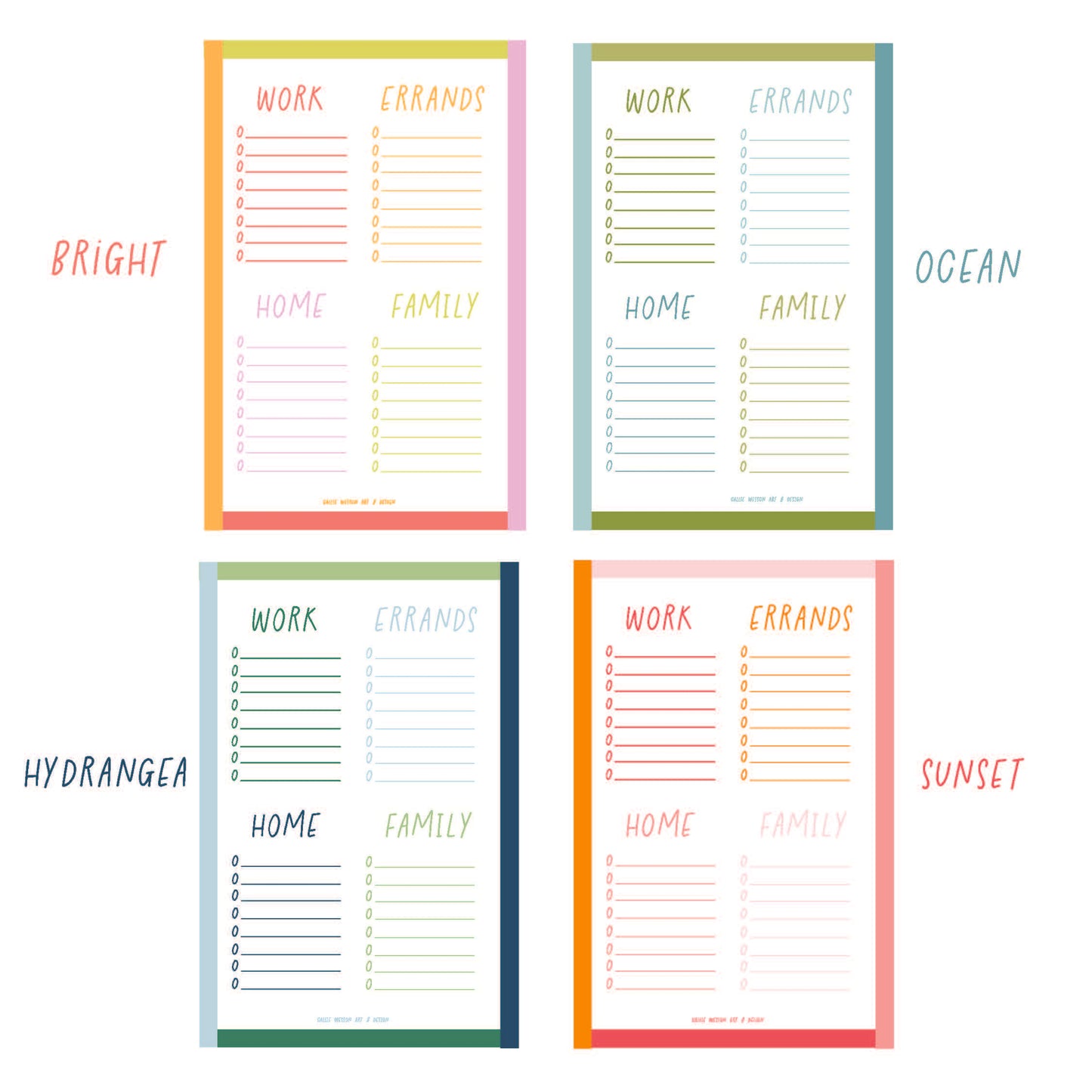 To Do List Quadrant Notepad - Ocean