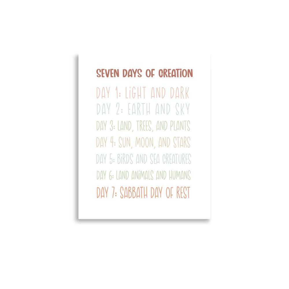 Seven Days of Creation Art Print