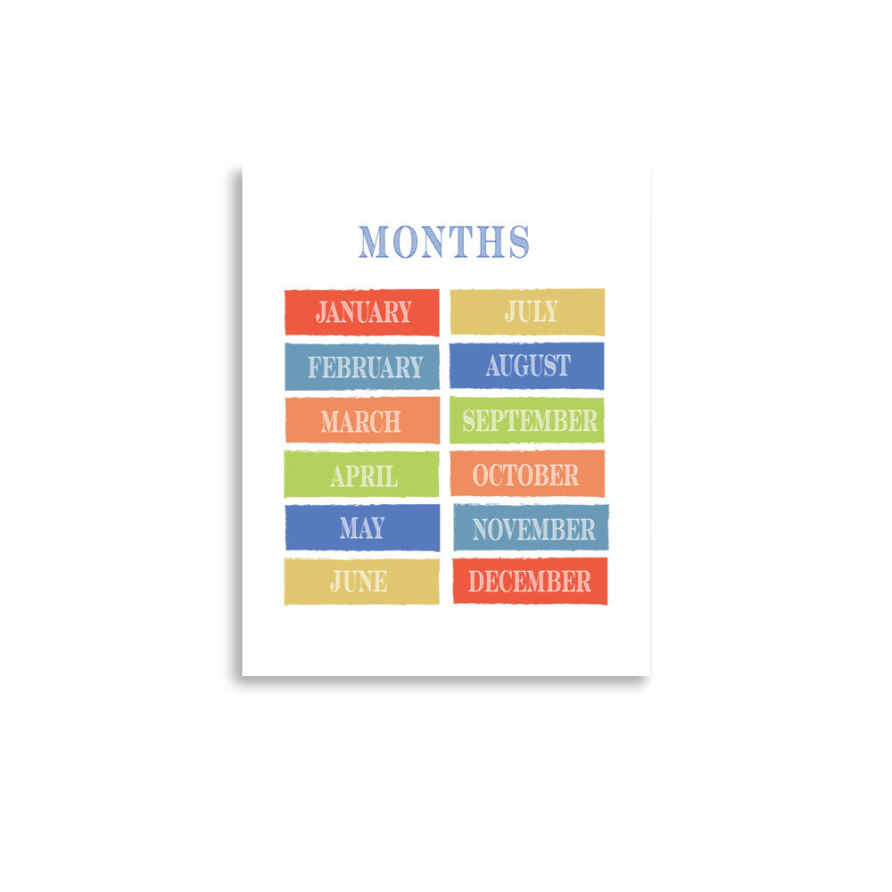 Months of the Year Art Print - Boys