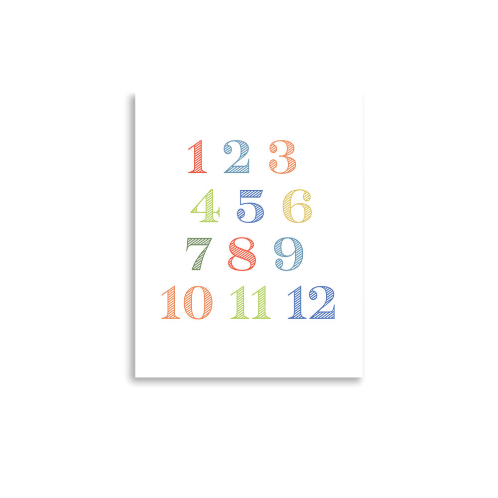 Numbers Educational Art Print - Boys