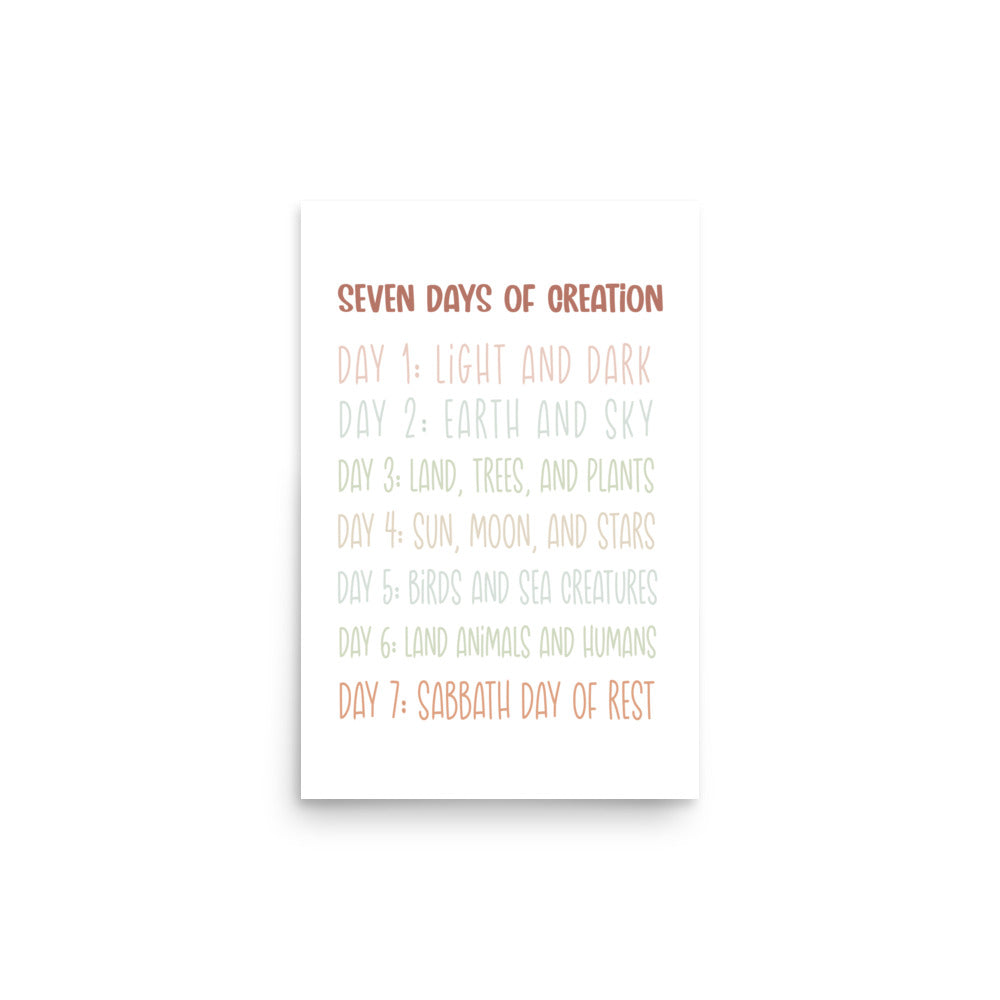 Seven Days of Creation Art Print