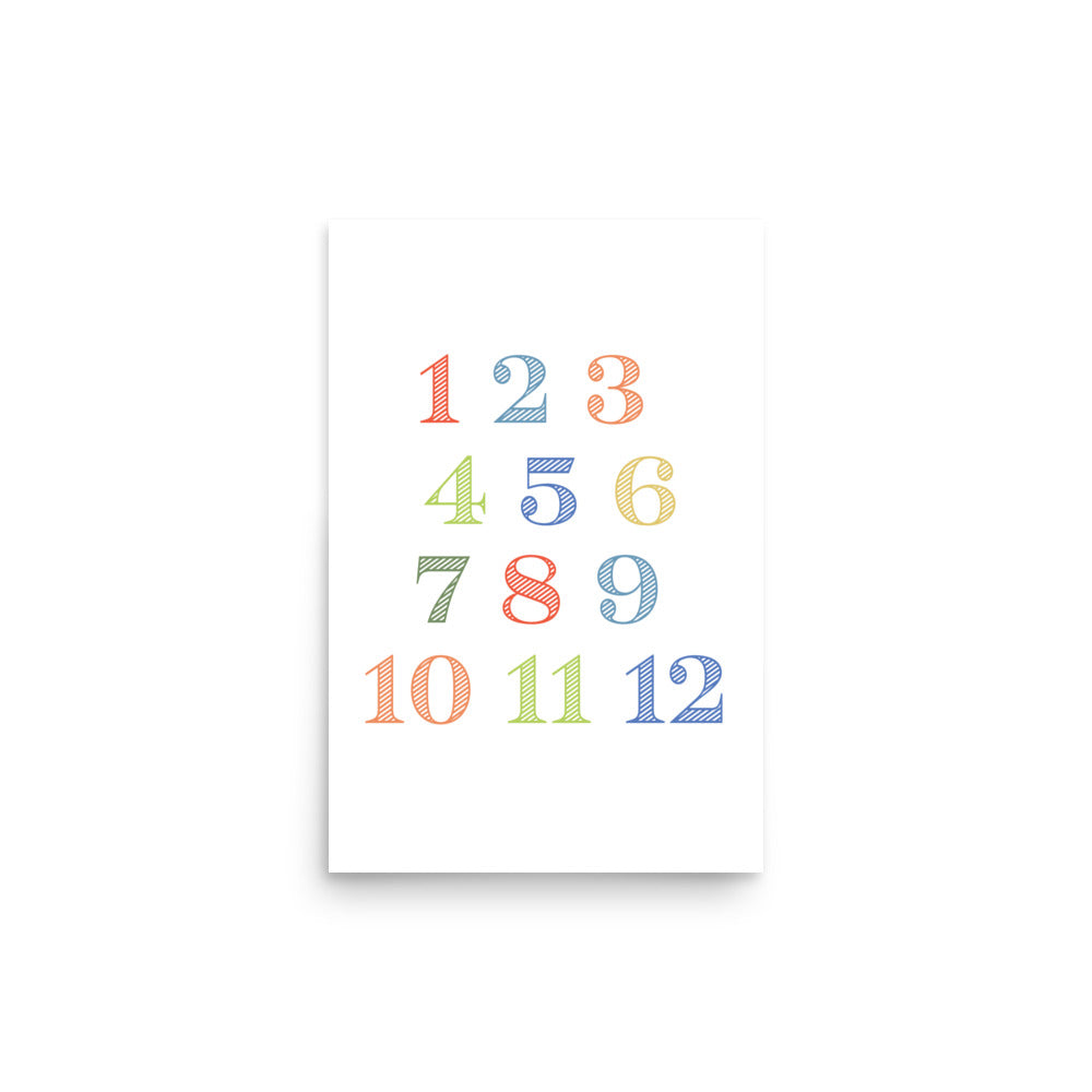 Numbers Educational Art Print - Boys