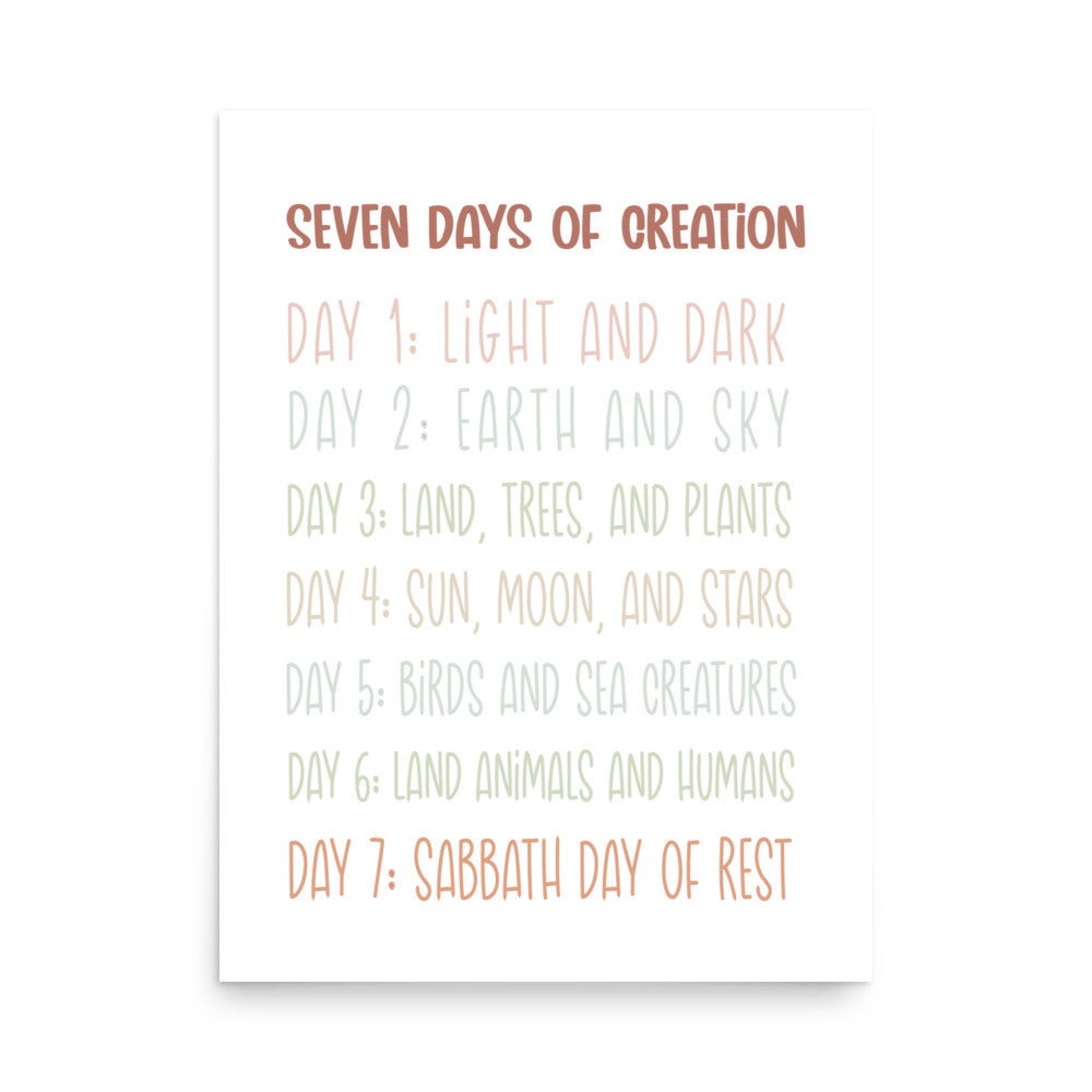 Seven Days of Creation Art Print