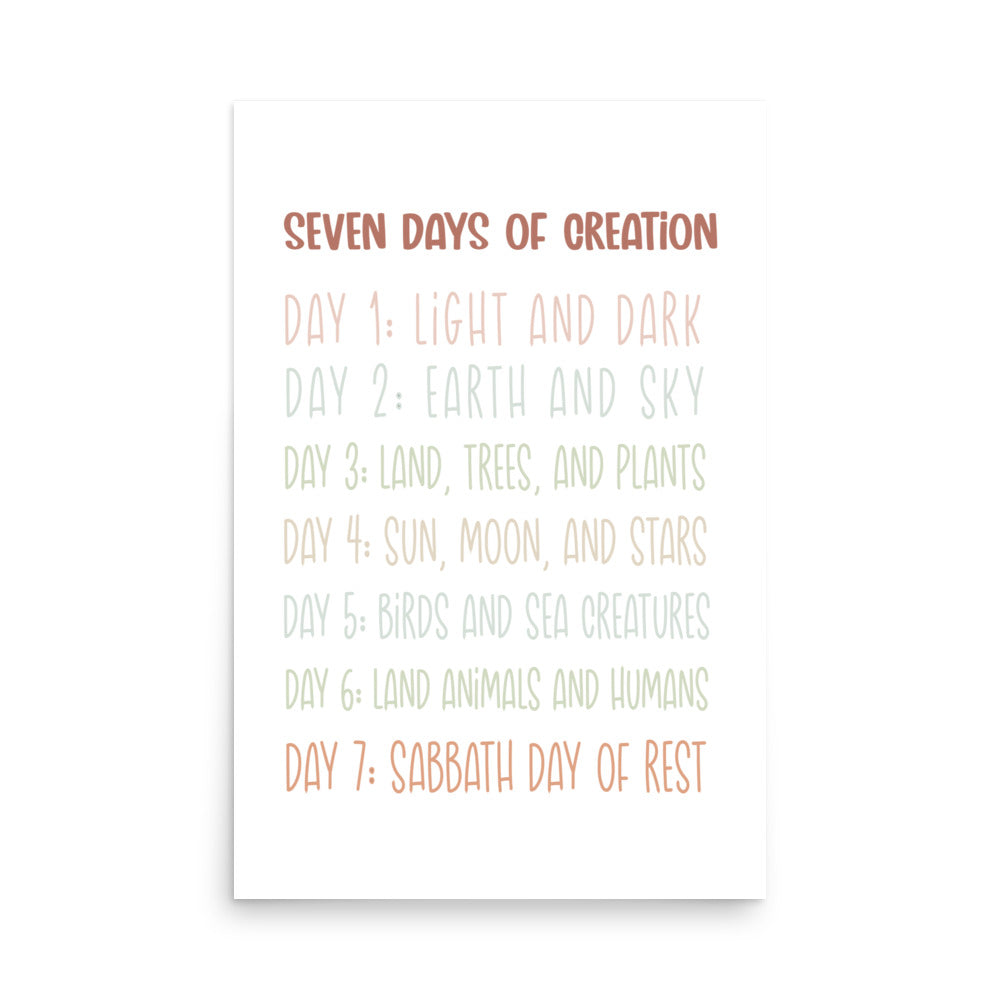 Seven Days of Creation Art Print