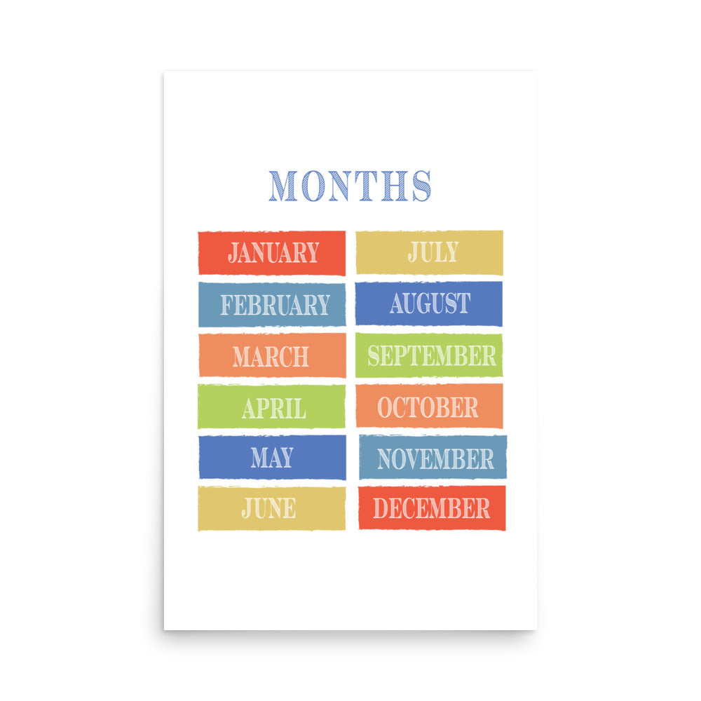 Months of the Year Art Print - Boys