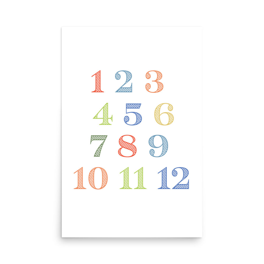 Numbers Educational Art Print - Boys