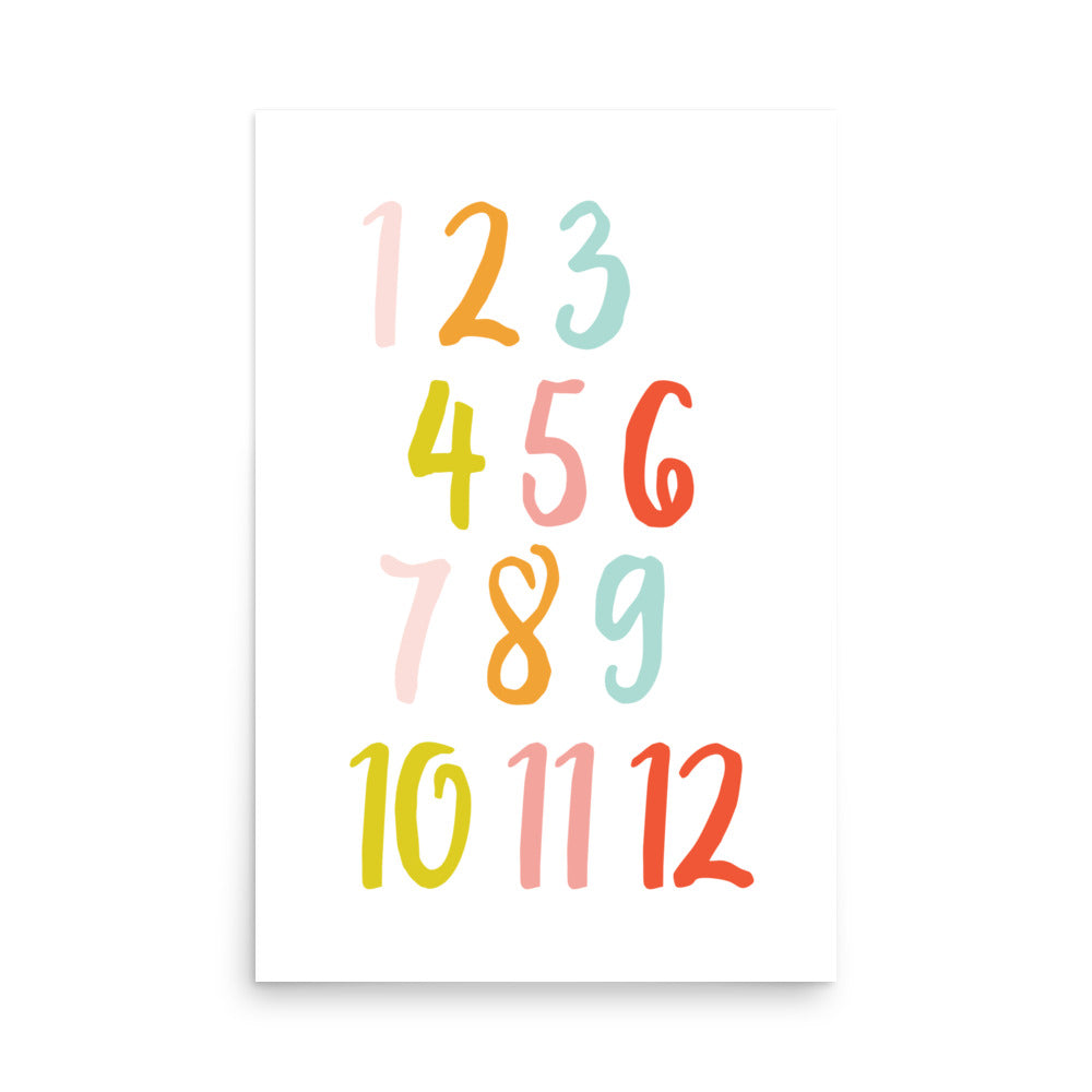 Numbers Educational Art Print