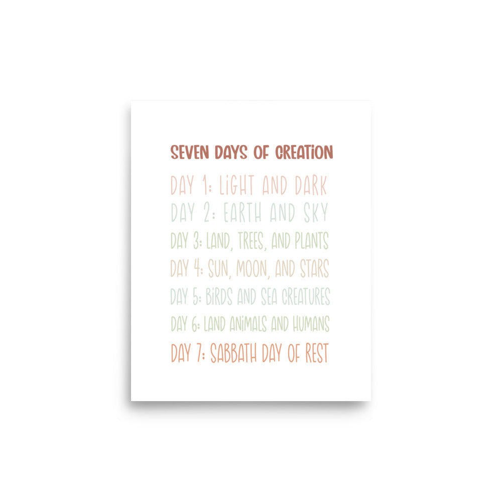 Seven Days of Creation Art Print