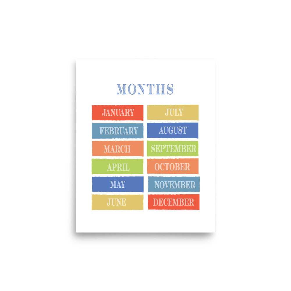 Months of the Year Art Print - Boys