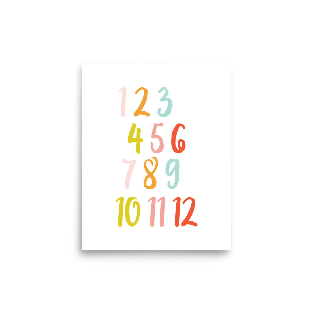 Numbers Educational Art Print