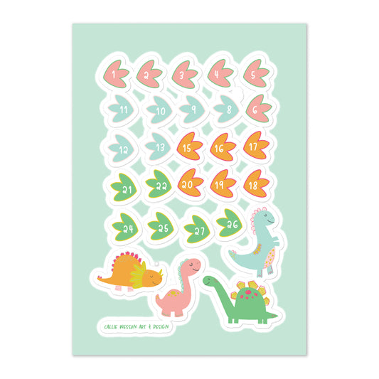 Girl Dinosaur Sticker Sheet