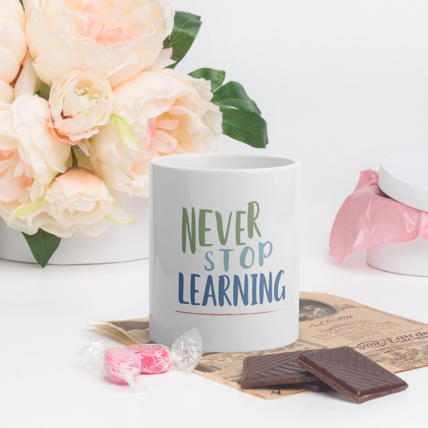 Never Stop Learning Coffee Mugs