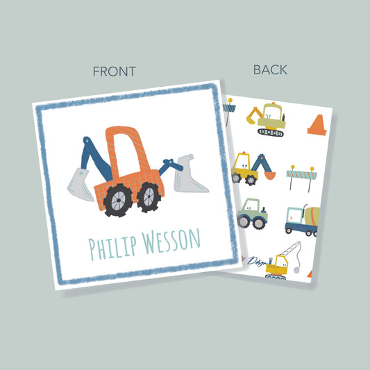 Backhoe Gift Tag