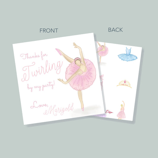 Ballerina Favor Tag
