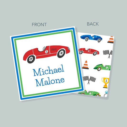 Red Race Car Gift Tag