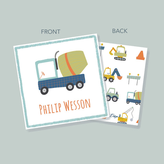 Cement Truck Gift Tag