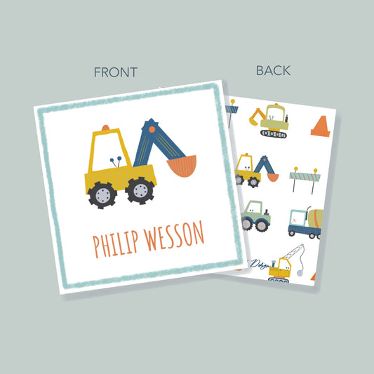 Excavator Gift Tag