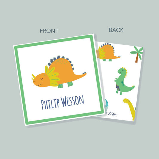 Orange Dinosaur Gift Tag