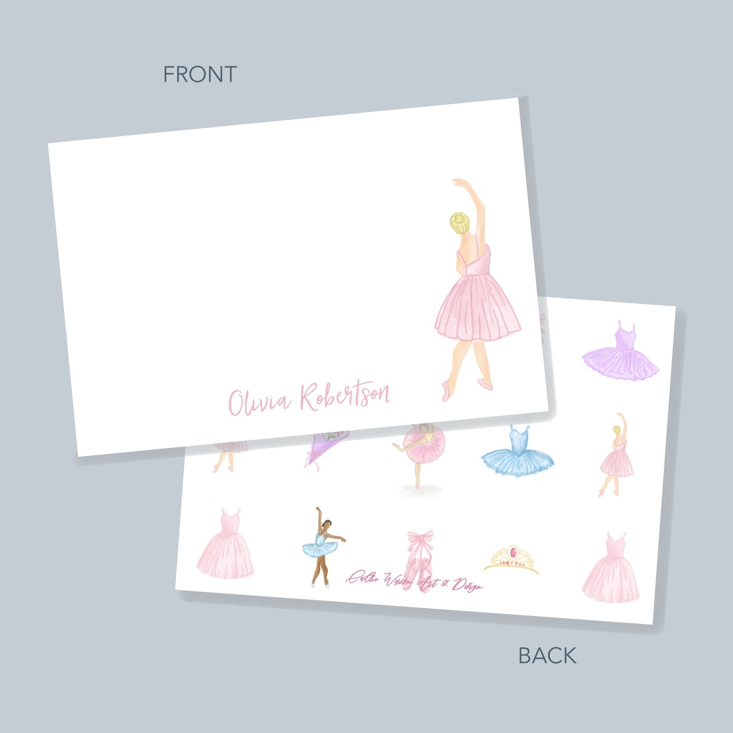 Pink Ballerina Thank You Note