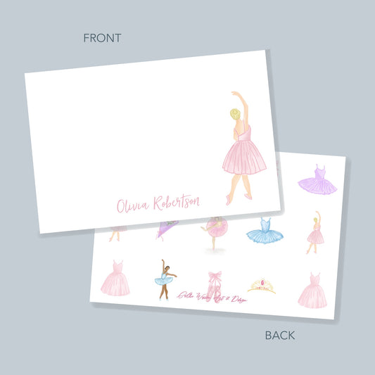 Pink Ballerina Thank You Note