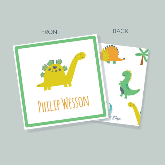 Yellow Dinosaur Gift Tag
